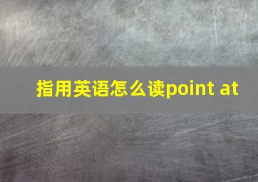 指用英语怎么读point at